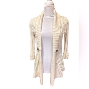 Debbie Morgan‎ Cardigan Sweater Size Small Cream